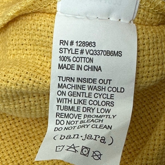 Ban Jara Yellow Gold Fringe Drawstring Waist Shorts Size Medium Summer - Picture 6 of 11